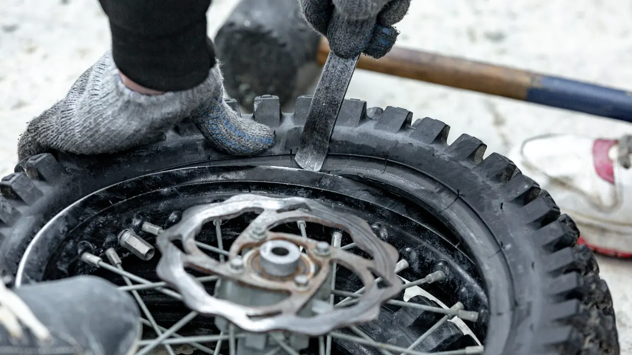 Motorcycle tire puncture